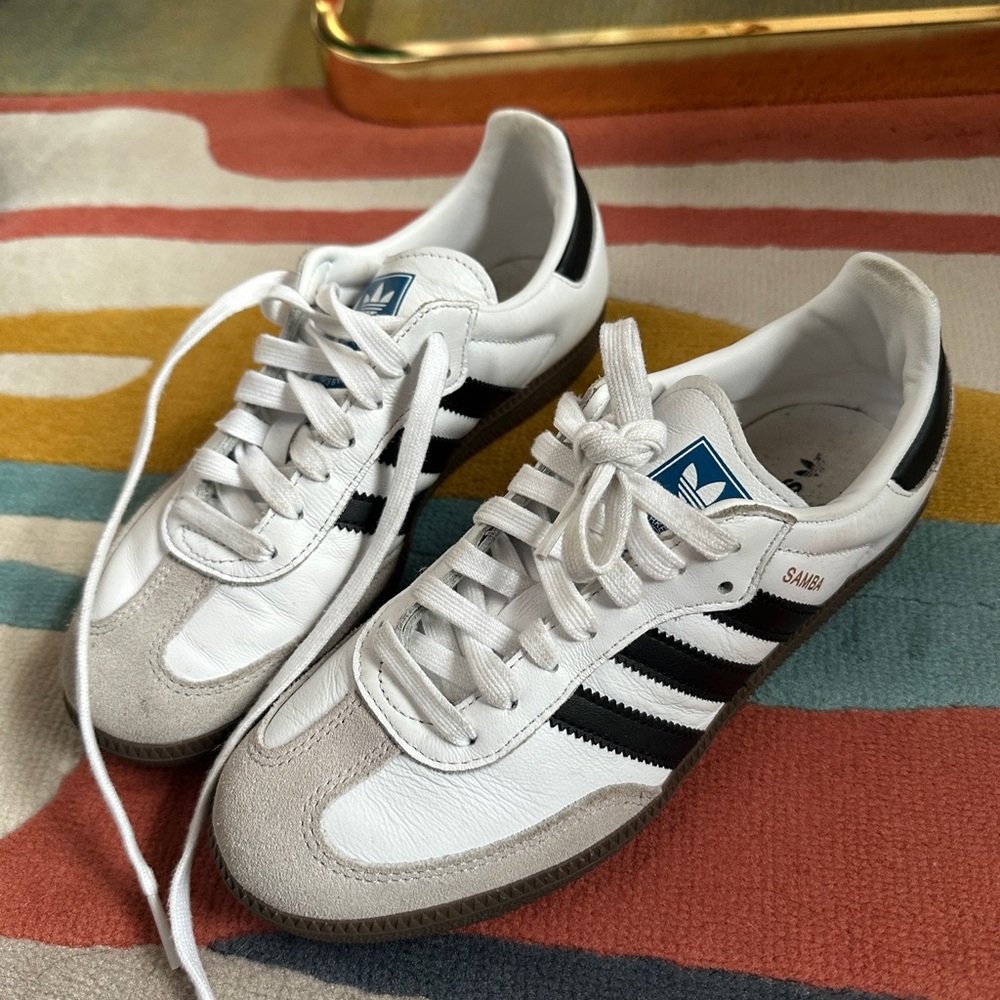 Adidas Samba White, Black, and Gray Men's Sneakers